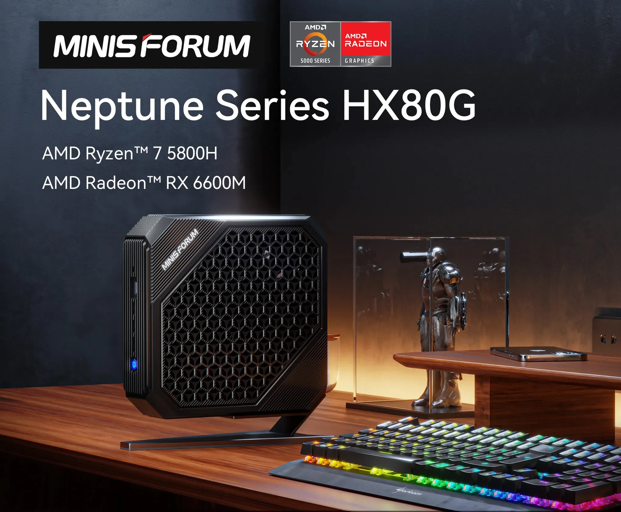 Minisforum Introduces New HX80G Mini Console：R7 5800H + RX 6600M